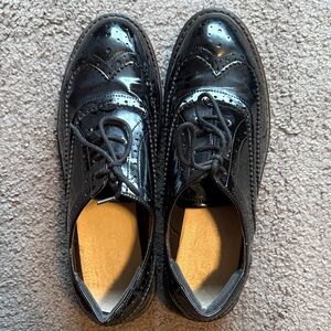 Marks & Spencer Shiny Black Oxford Shoes, Unisex